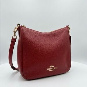 Coach Ellie File Bag – Red Pebbled Leather Crossbody